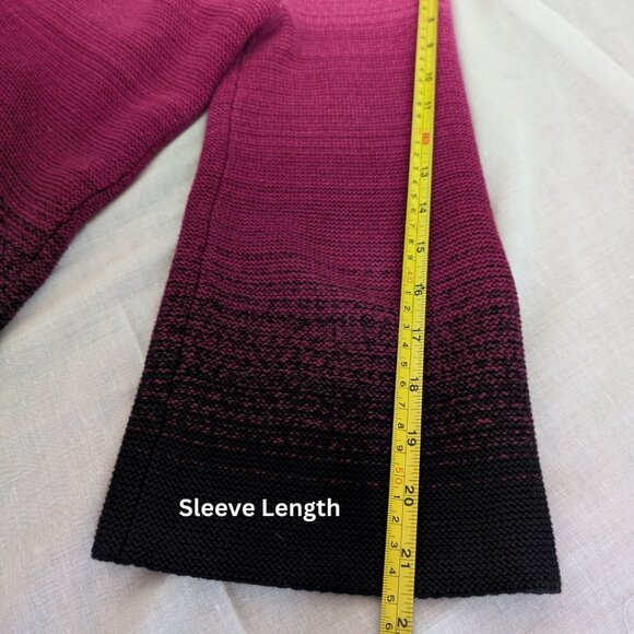 JONES&CO Pink/Black Gradient Sweater 100% Cotton Toggle Closure Women's Size L - Picture 9 of 10
